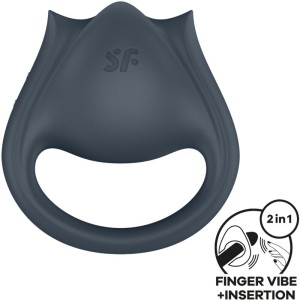 SATISFYER - PERFECT PAIR 2 MULTIVIBRATEUR 2 EN 1 ANNEAU PÃNIS ET STIMULATEUR DE DOIGTS GRIS